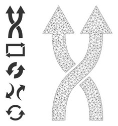web net shuffle arrows up icon with simple glyphs vector image