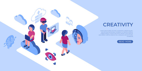 Artificial virtual reality science vector