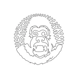 continuous curve one line drawing of genus vector image