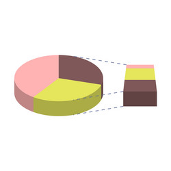 flat icon on stylish background pie chart vector