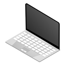 isometric laptop element in black and grey color vector image