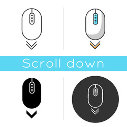 Scroll down mouse icon internet page browsing vector