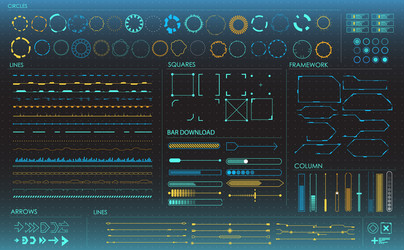 set of infographic elements head-up display vector image