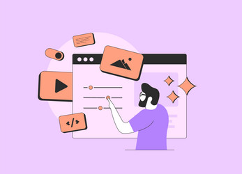 website development process of building homepage vector image