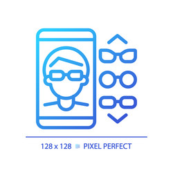 2d simple thin linear gradient eyeglasses app icon vector