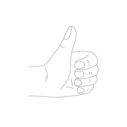 abstract hands showing thumb up in minimalistic vector