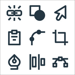 Graphic design line icons linear set quality vector