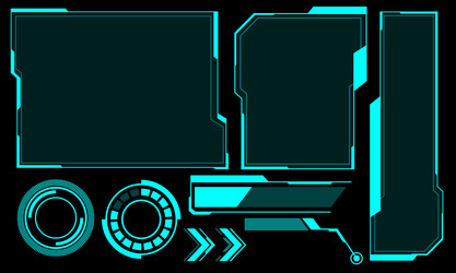 hud frames blue user interface elements design vector image