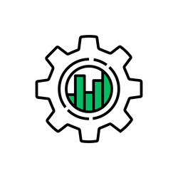 Linear production icon like efficiency increase vector