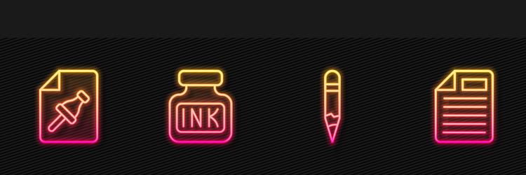 set line pencil note paper with push button vector image