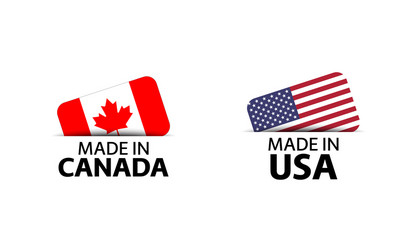 Set two canadian and united states america icons vector