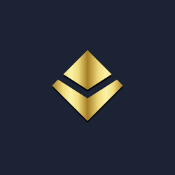 Triangle shape letter v gold logo Royalty Free Vector Image