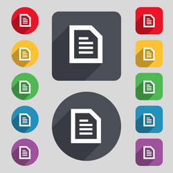 text file document icon sign a set of 12 colored vector image