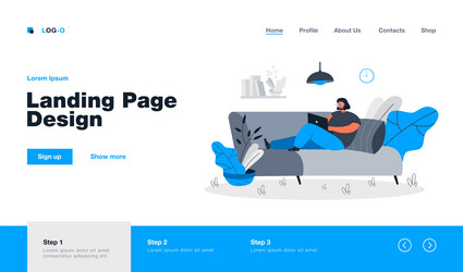 woman using computer to surf internet vector image