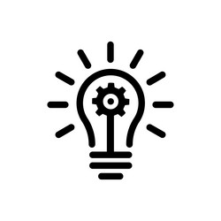 black bulb with gear like innovation or novelty vector