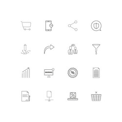 Business linear thin icons set outlined simple vector