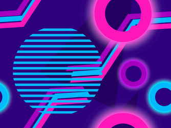 geometric seamless pattern with memphis elements vector image