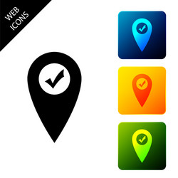 Map pointer with check mark icon isolated marker vector