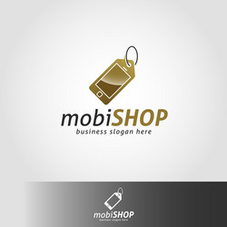 Mobile shop or store logo template vector