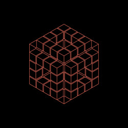 abstract 3d cube from cubes isometric projection vector image