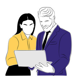 business man and woman working together vector