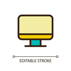 computer monitor pixel perfect rgb color ui icon vector image