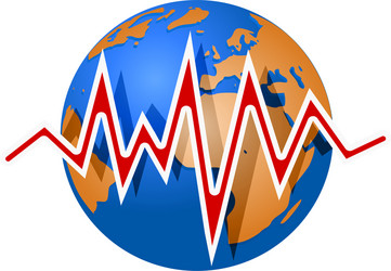 earth and earthquake lines richter magnitude scale vector