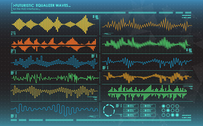 futuristic equalizer waves for the hud interfaces vector