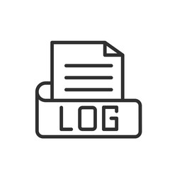Log file icon thin line from vector