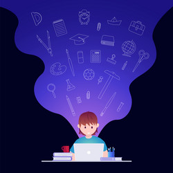 Online education and self learning concept vector