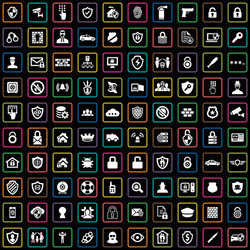 Security 100 icons universal set for web and ui vector