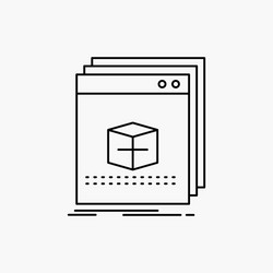 software app application file program line icon vector image