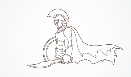 Spartan Warrior with Sword Vector Image