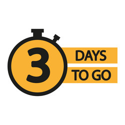 stopwatch icon with number 3 countdown clock vector image
