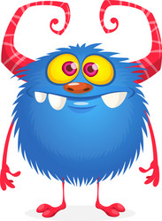 cartoon grumpy monster character Vector Image