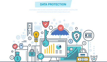 Data protection antivirus software privacy safe vector