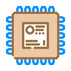 microcontroller electronic component color icon vector