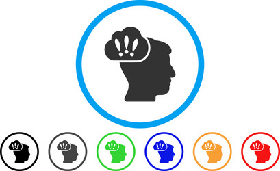 problem brainstorm rounded icon vector image