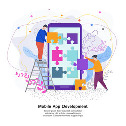 process of developing a mobile application vector image