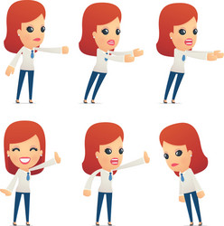 set of reception character in different poses vector