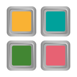 square colored three-dimensional buttons vector image