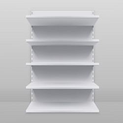 3d white blank empty shelf front view vector image