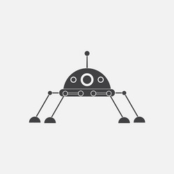 black icon on white background spaceship vector image
