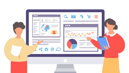 coders or programmers show work statistic vector image