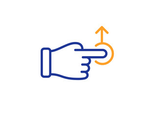 Drag drop gesture line icon slide arrow sign vector