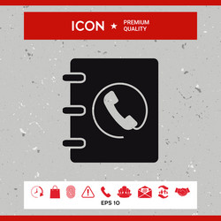notebook address phone book icon with handset vector image