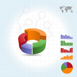 4 piece pie graph infographic vector