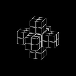 abstract 3d shape from cubes dimetric projection vector image
