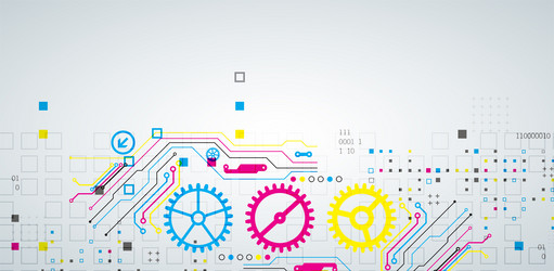 abstract technological background with various vector image