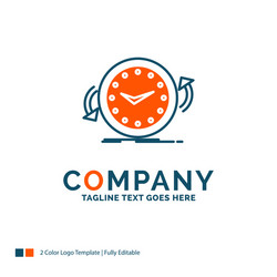 backup clock clockwise counter time logo design vector image
